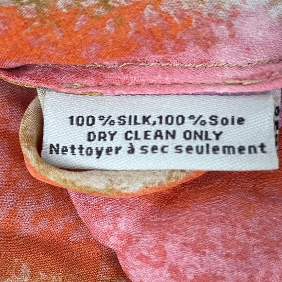 Tucker 100% Silk One-Shoulder Blouse – Abstract Print – Size P – Made in the USA - Picture 3 of 4